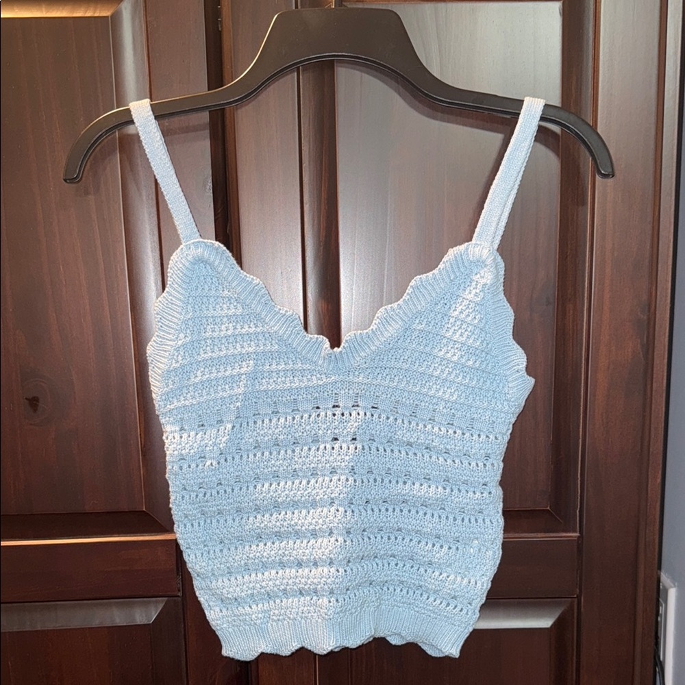 Streetwear Society Blue Ribbed Cropped Camisole
